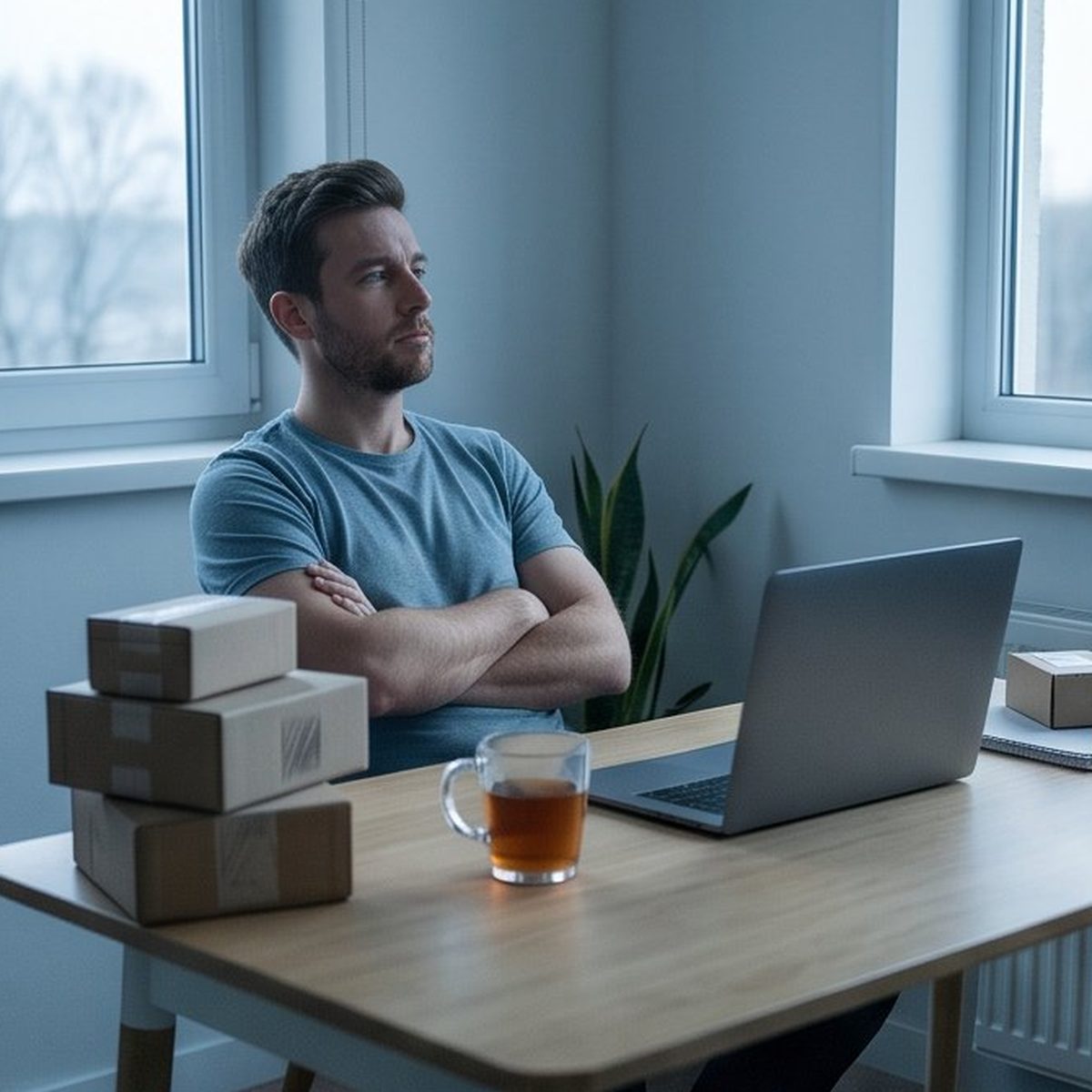 Empty desk — sales dried up